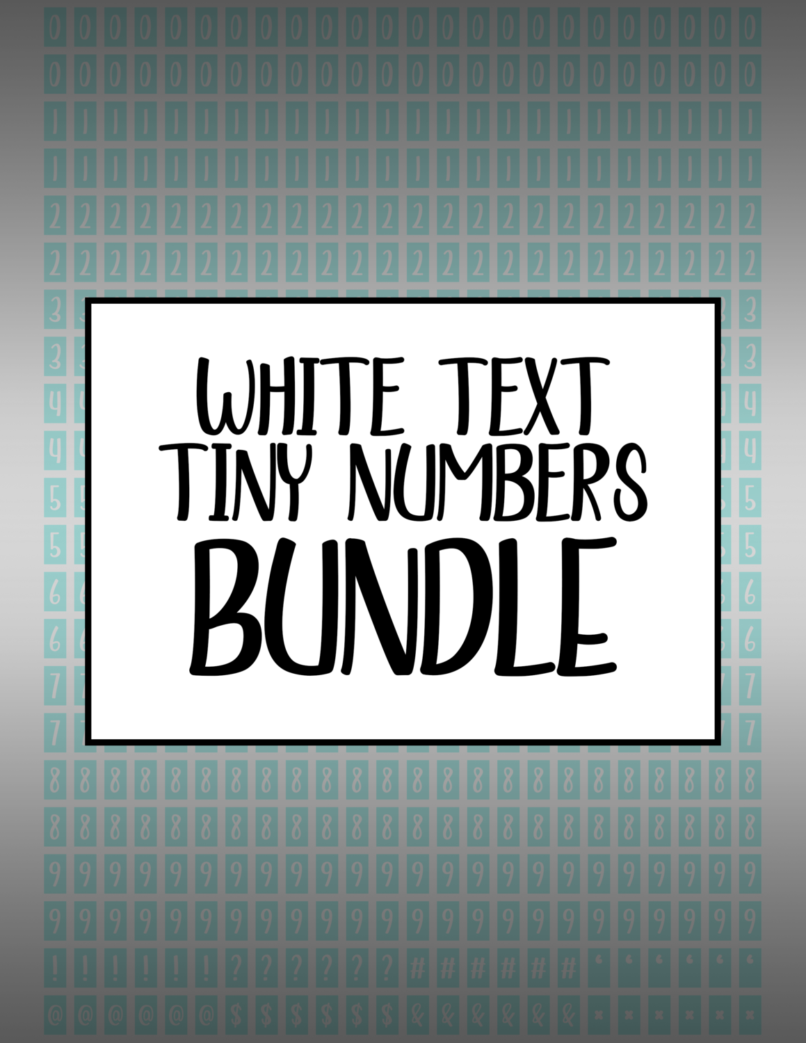 Bundle #21 Tiny Numbers - White Text