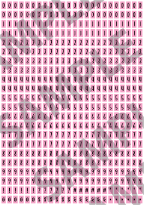 Black Text Pink 1 - 'Feeling Good' Tiny Numbers