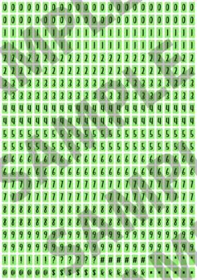Black Text Green 1 - 'Feeling Good' Tiny Numbers