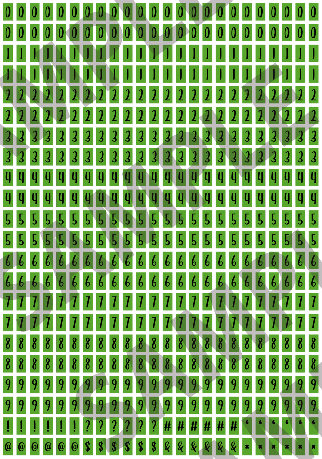 Black Text Green 2 - 'Feeling Good' Tiny Numbers