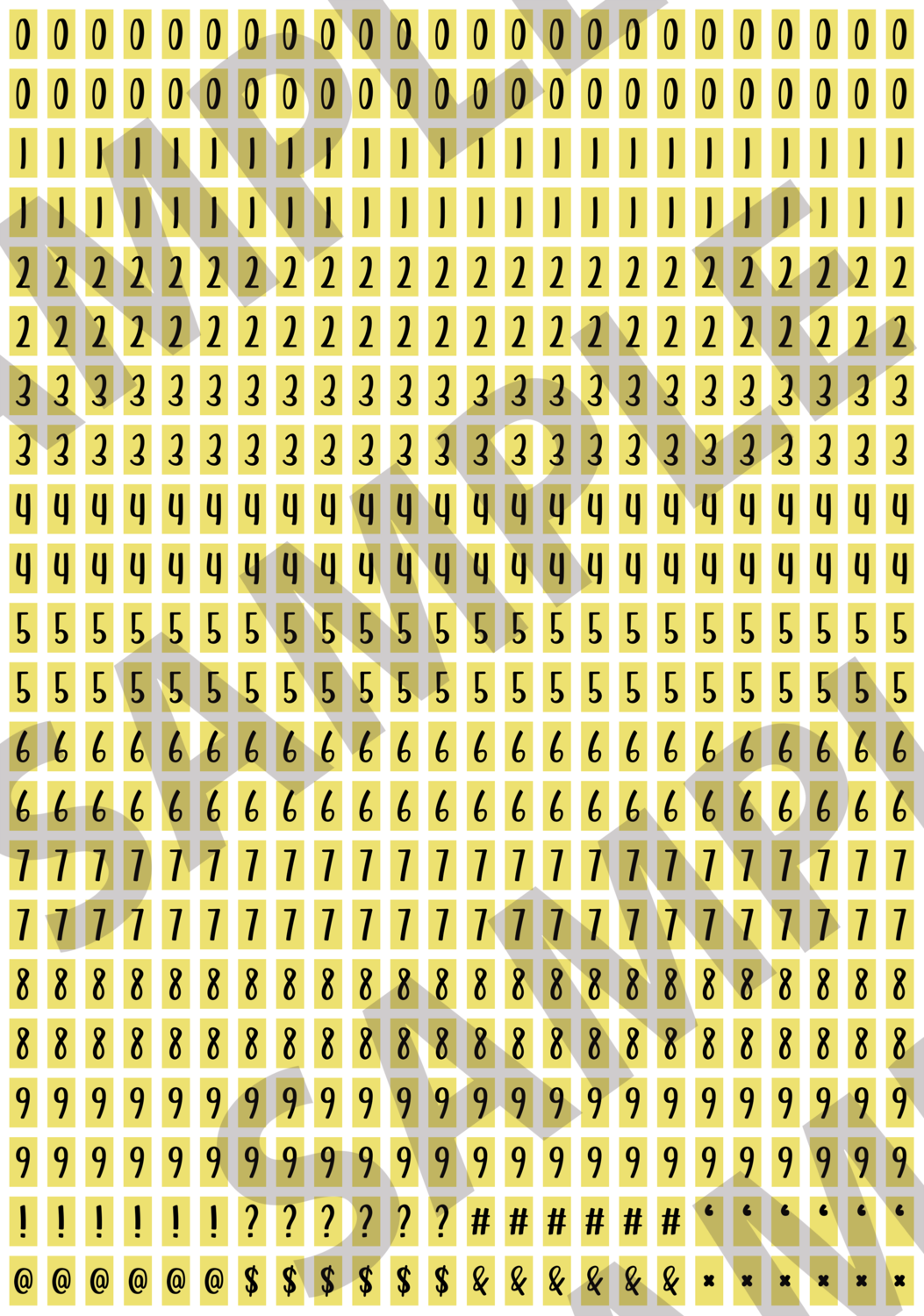Black Text Yellow 1 - 'Feeling Good' Tiny Numbers