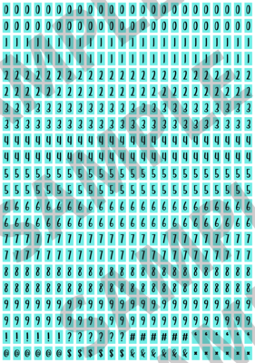Black Text Turquoise 1 - 'Feeling Good' Tiny Numbers