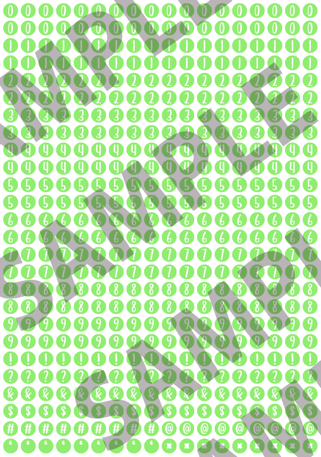 White Text Green 1 - &#39;Feeling Good&#39; Circle Numbers