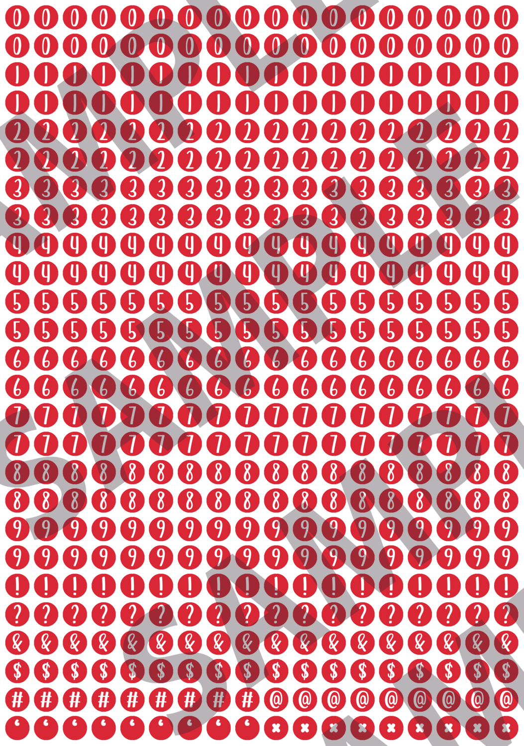 White Text Red 1 - 'Feeling Good' Circle Numbers