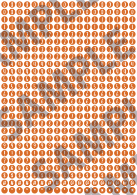 White Text Orange 1 - &#39;Feeling Good&#39; Circle Numbers