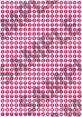 White Text Pink 2 - &#39;Feeling Good&#39; Circle Numbers