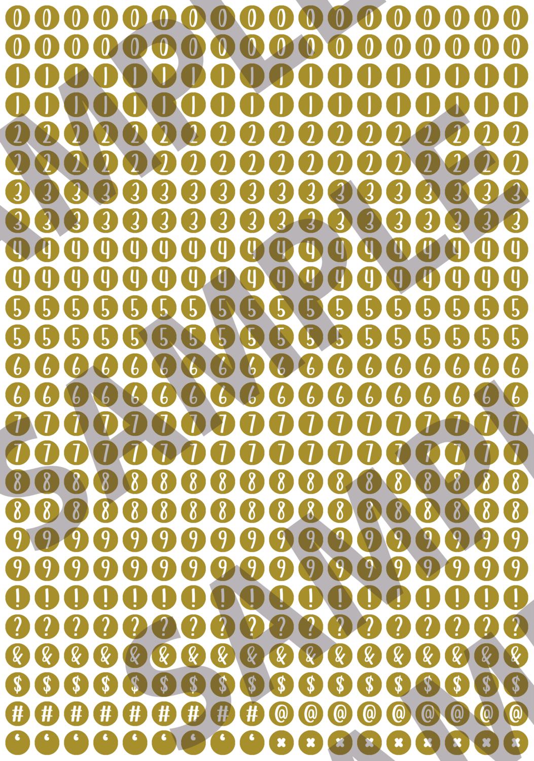 White Text Yellow 2 - 'Feeling Good' Circle Numbers