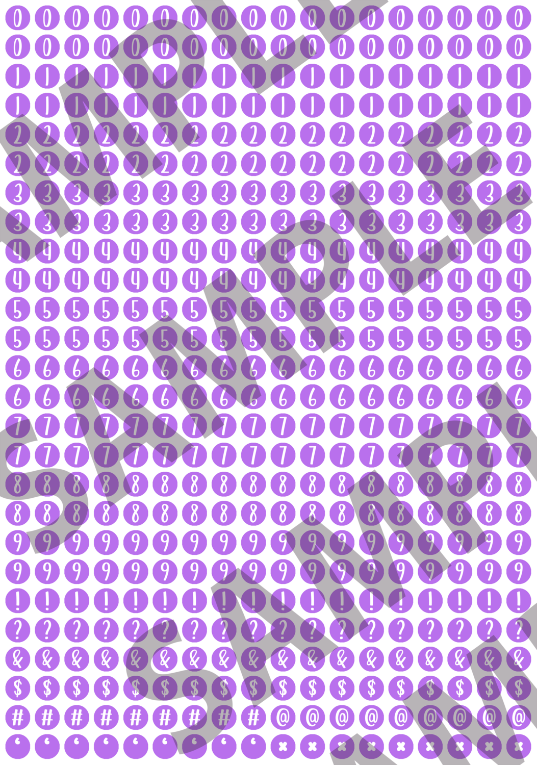 White Text Purple 1 - &#39;Feeling Good&#39; Circle Numbers