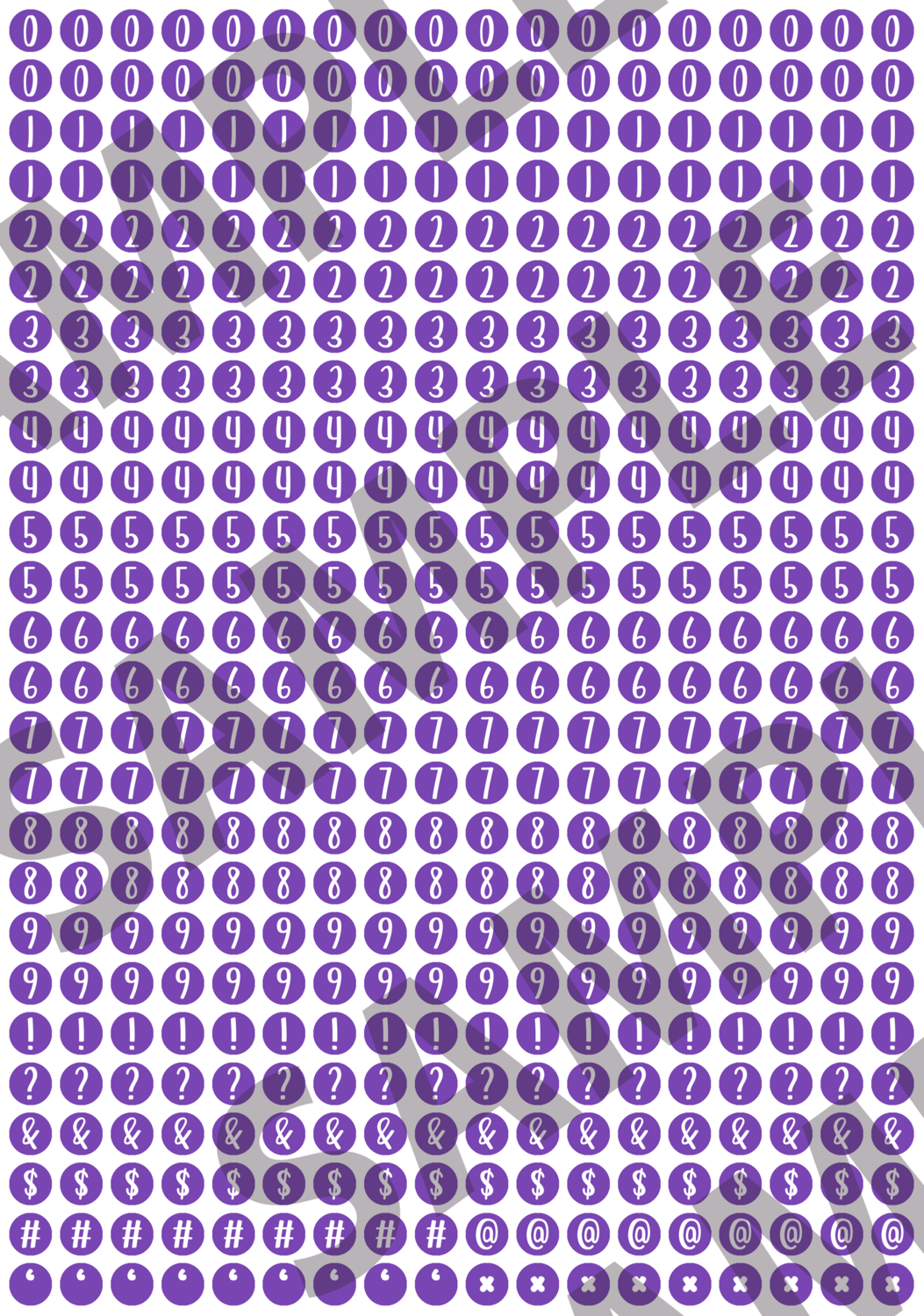 White Text Purple 2 - 'Feeling Good' Circle Numbers