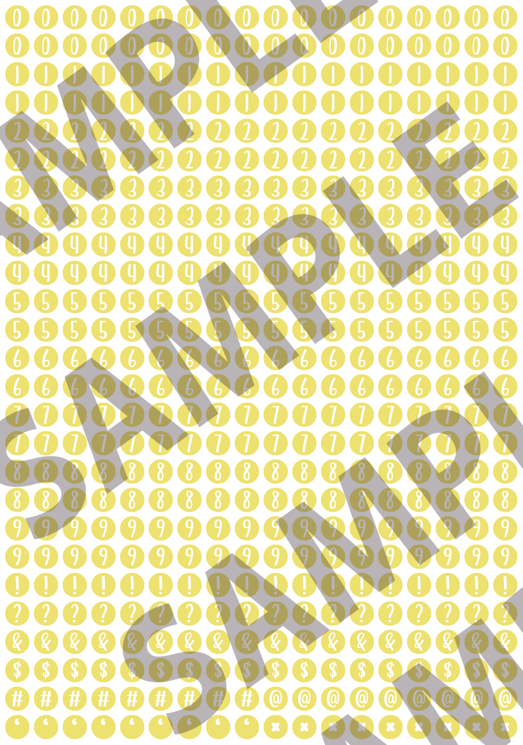 White Text Yellow 1 - 'Feeling Good' Circle Numbers