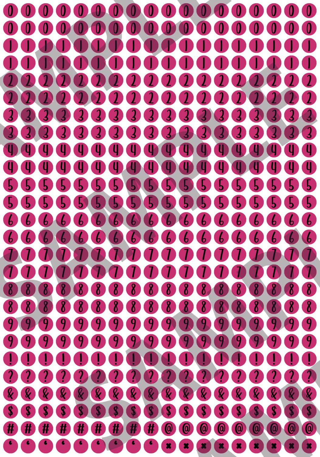 Black Text Pink 2 - &#39;Feeling Good&#39; Circle Numbers