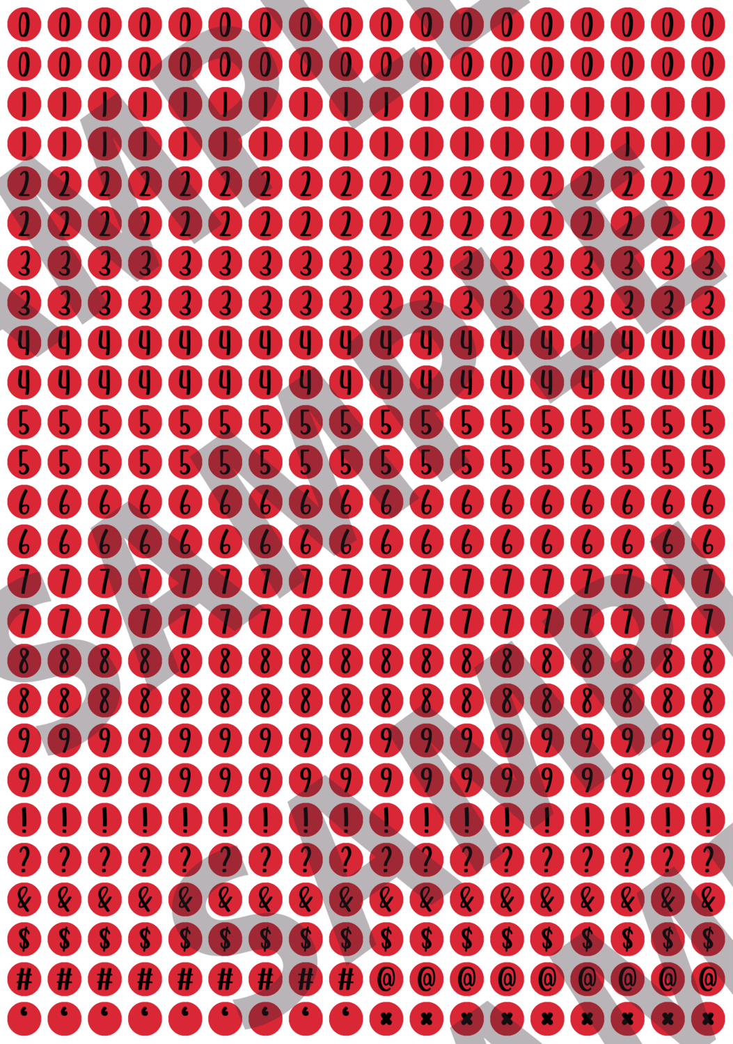 Black Text Red 1 - 'Feeling Good' Circle Numbers