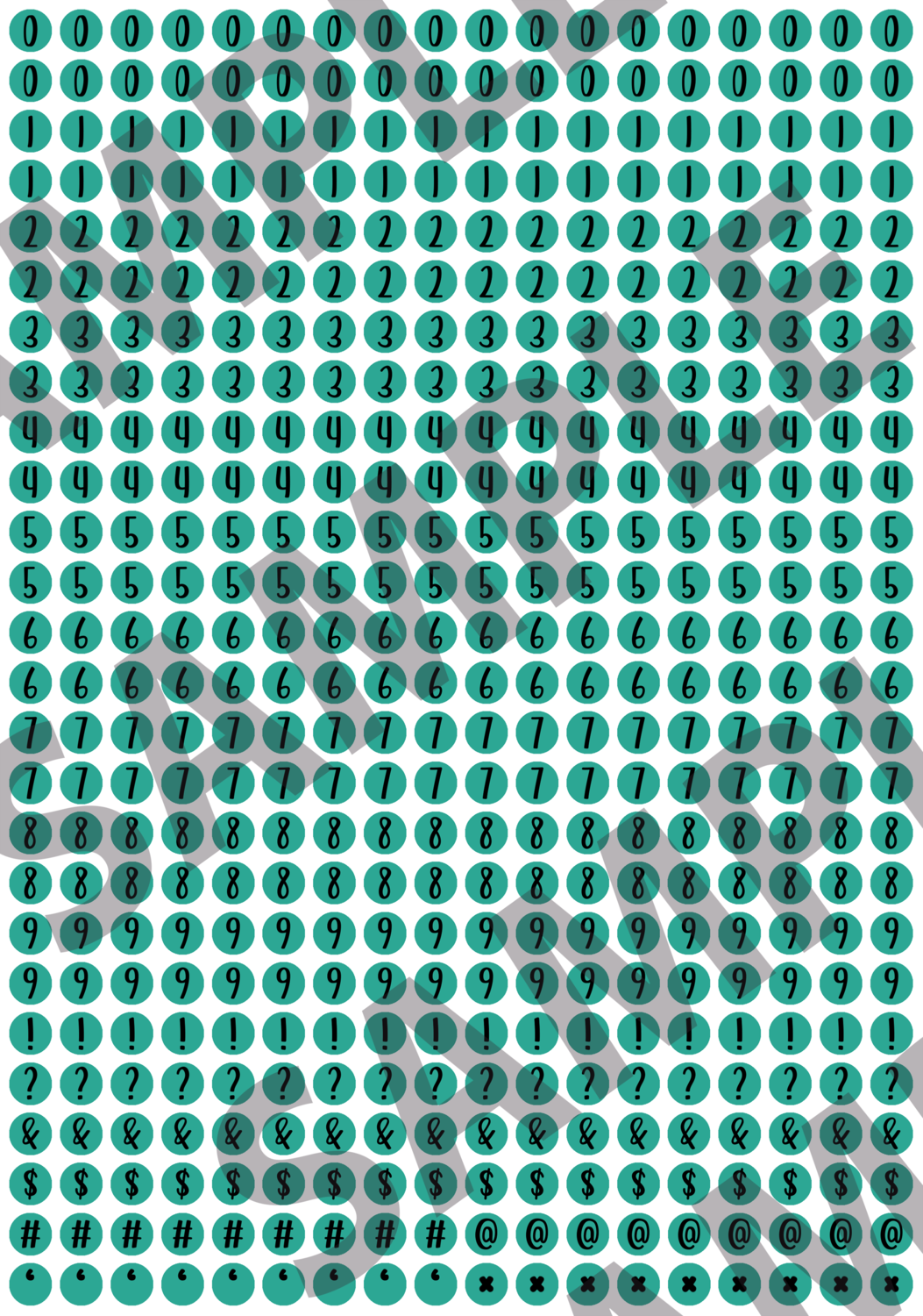 Black Text Turquoise 2 - 'Feeling Good' Circle Numbers