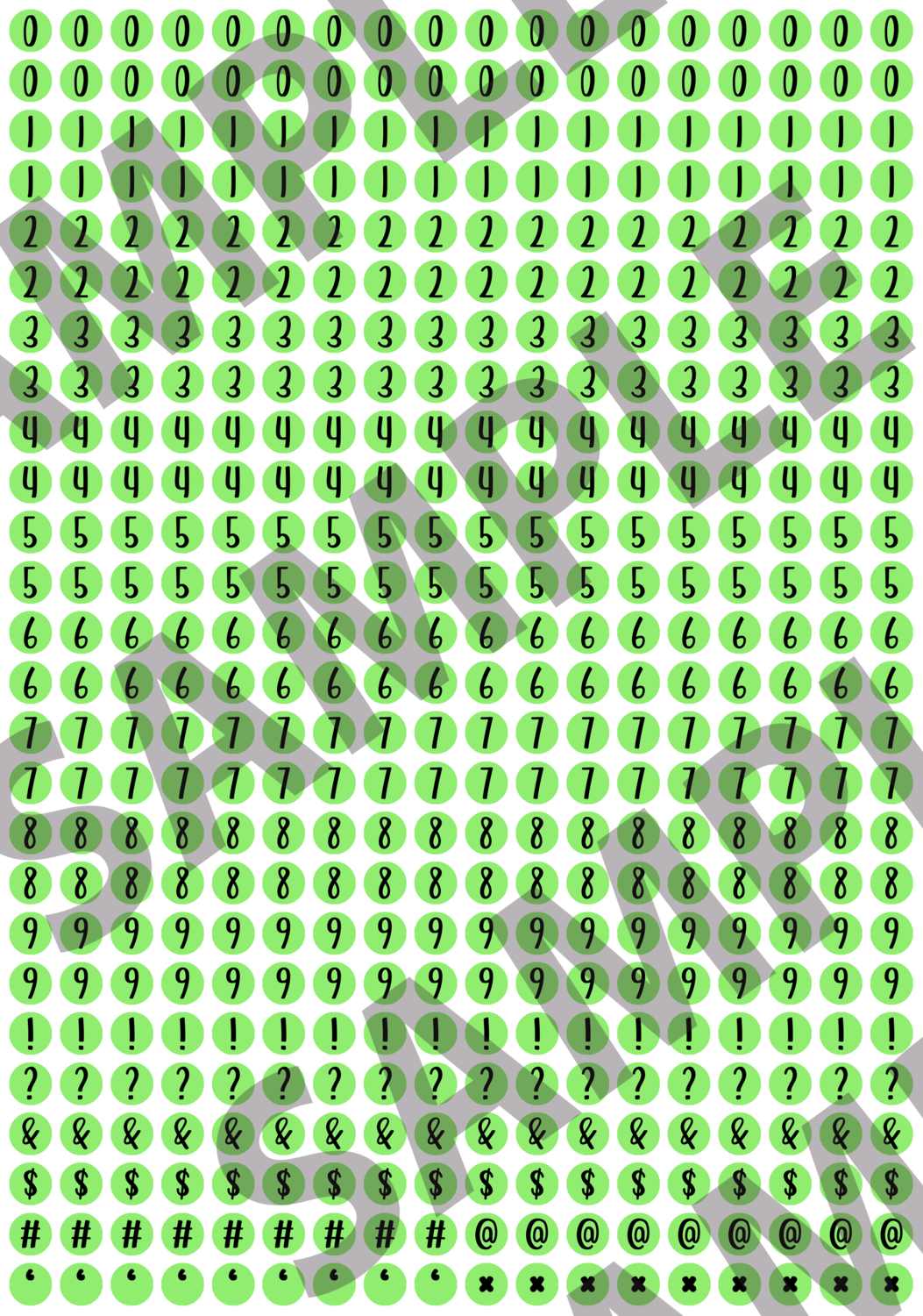 Black Text Green 1 - 'Feeling Good' Circle Numbers