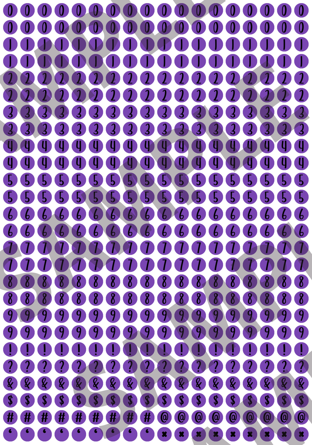Black Text Purple 2 - 'Feeling Good' Circle Numbers