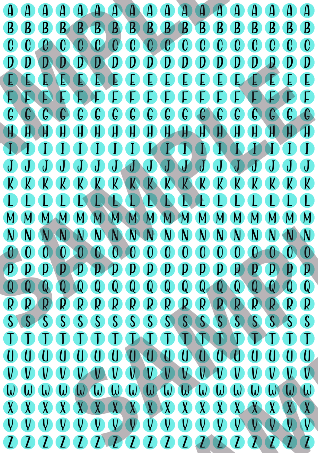Black Text Turquoise 1 - 'Feeling Good' Circle Letters