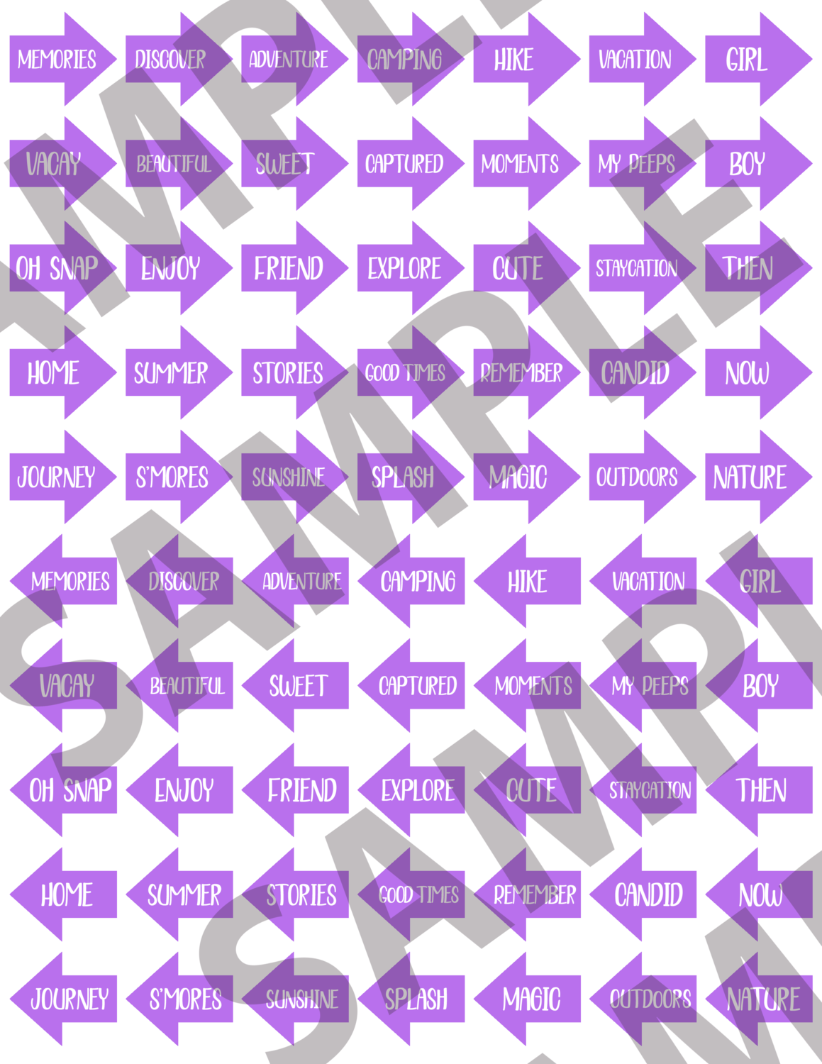 White Text Purple 1 - Big Arrows