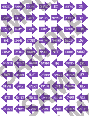 White Text Purple 2 - Big Arrows