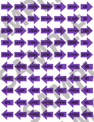 Black Text Purple 2 - Big Arrows