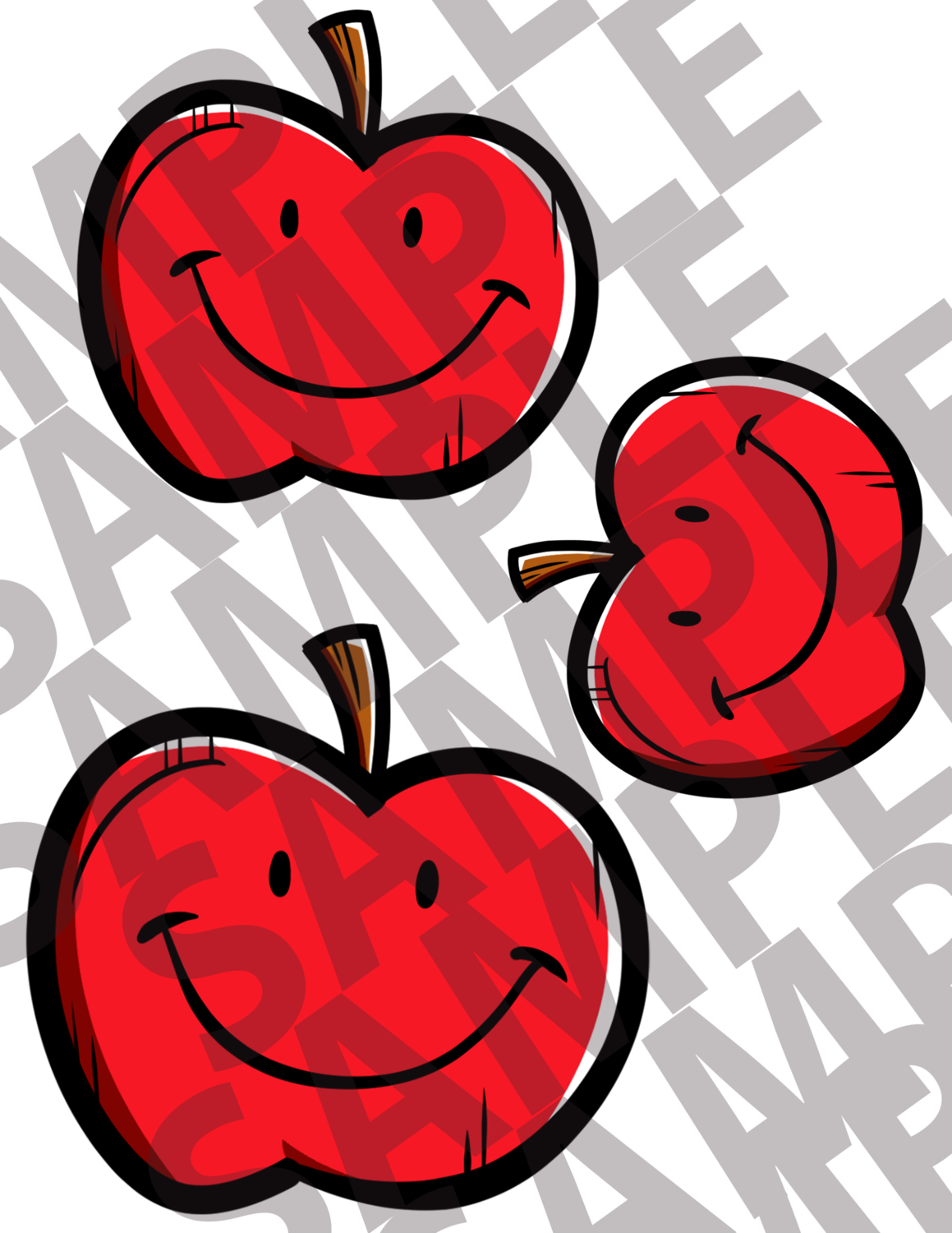 Big Red Cartoon Apples