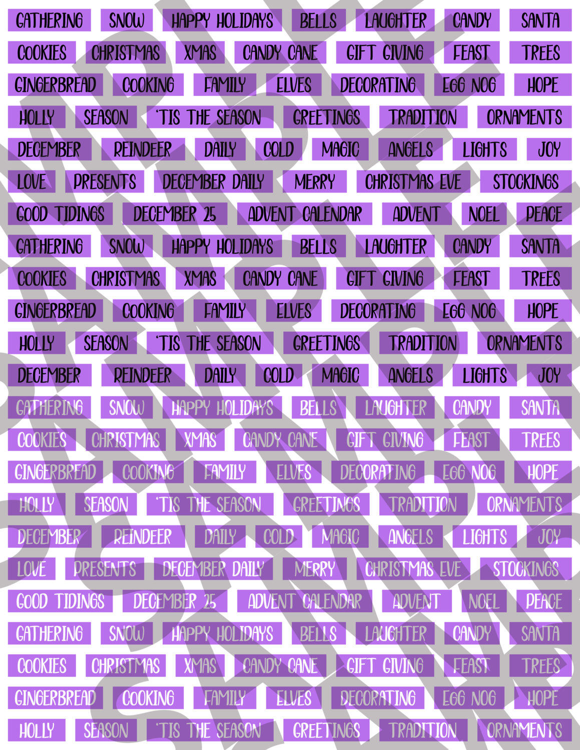 Purple 1 - Christmas Words