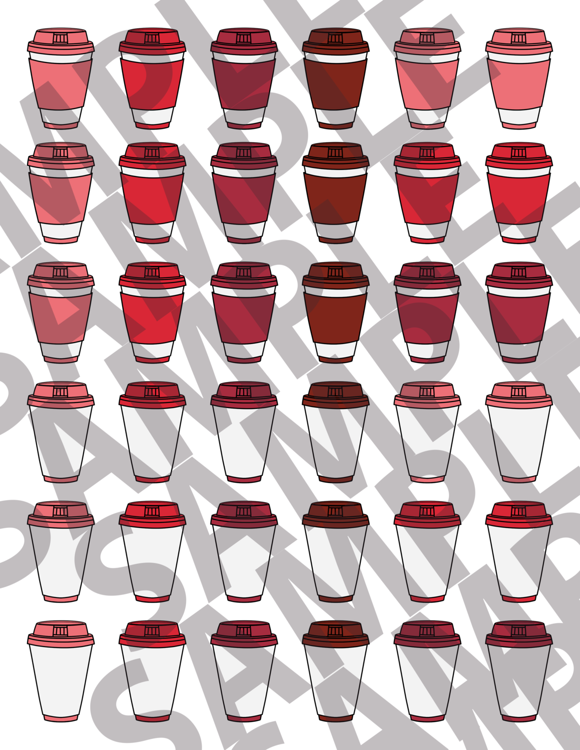 Red - 1.5 Inch Coffee Cups