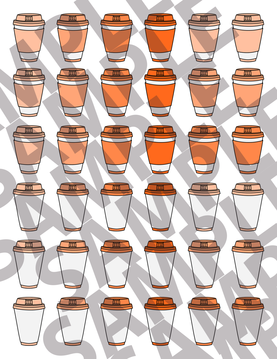 Bright Orange - 1.5 Inch Coffee Cups
