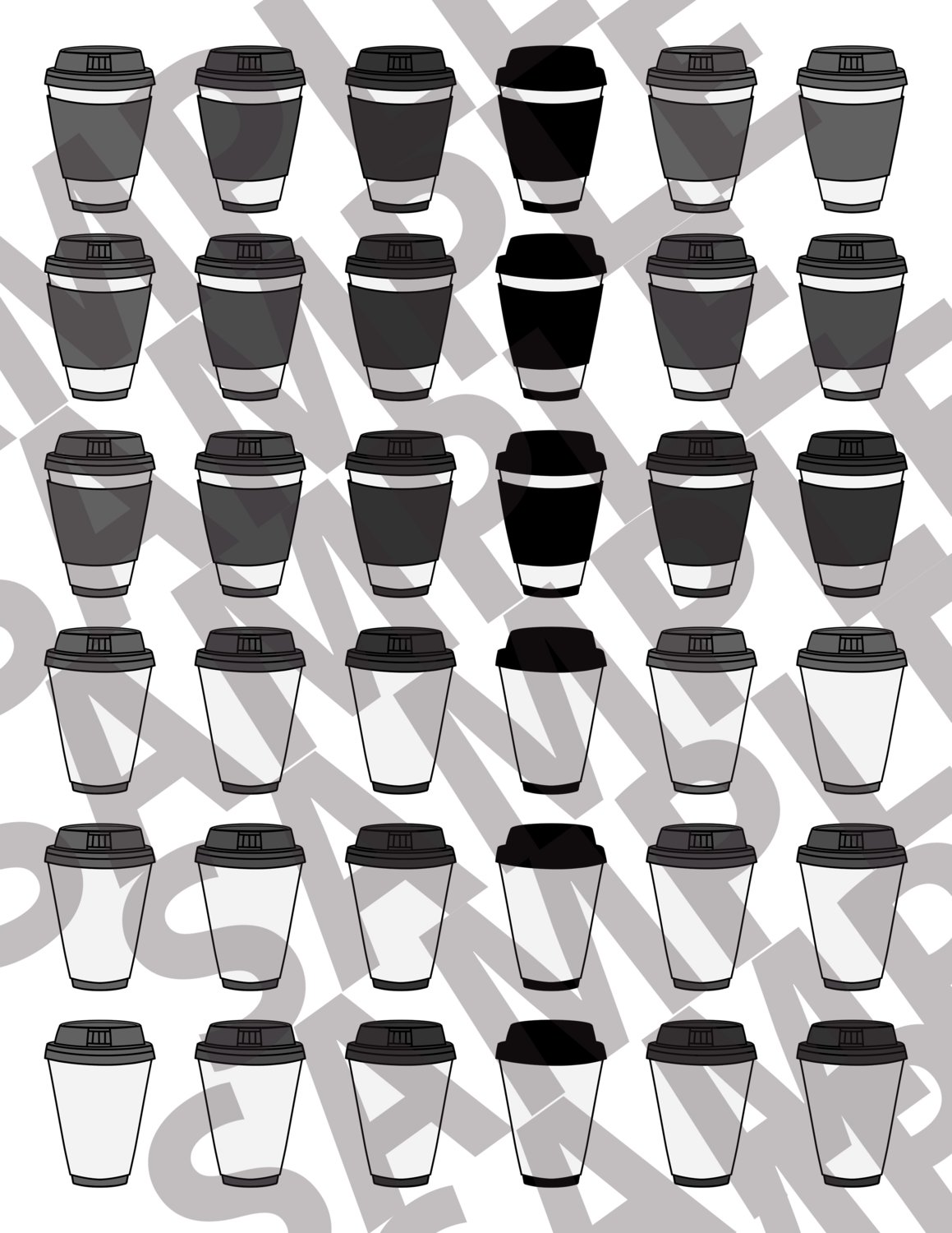 Dark Gray - 1.5 Inch Coffee Cups