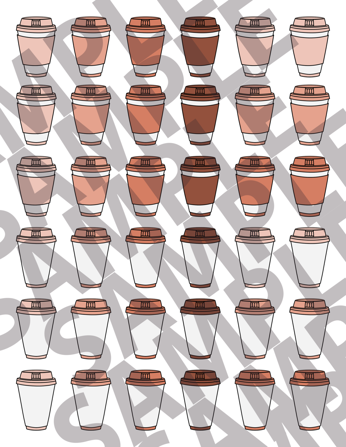 Peach - 1.5 Inch Coffee Cups