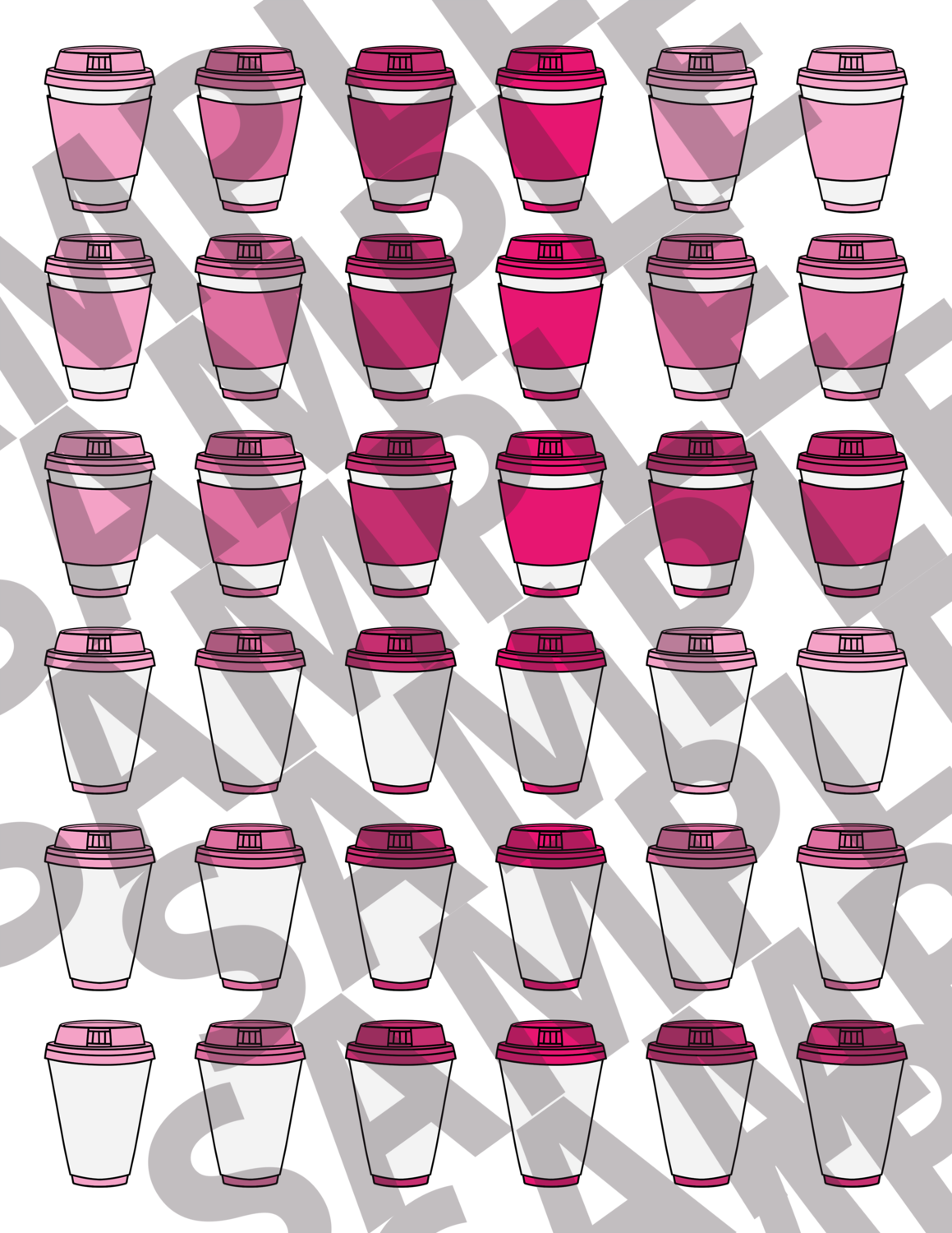 Pink - 1.5 Inch Coffee Cups