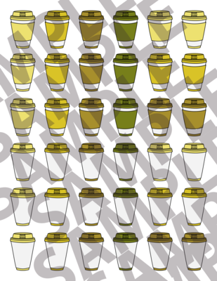 Yellow - 1.5 Inch Coffee Cups