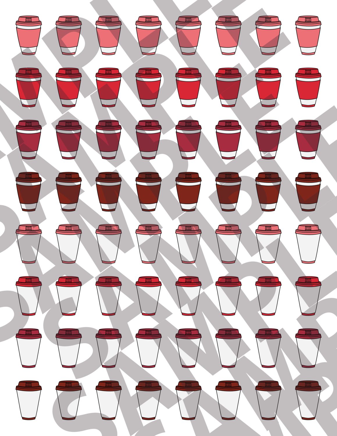 Red - 1 Inch Coffee Cups