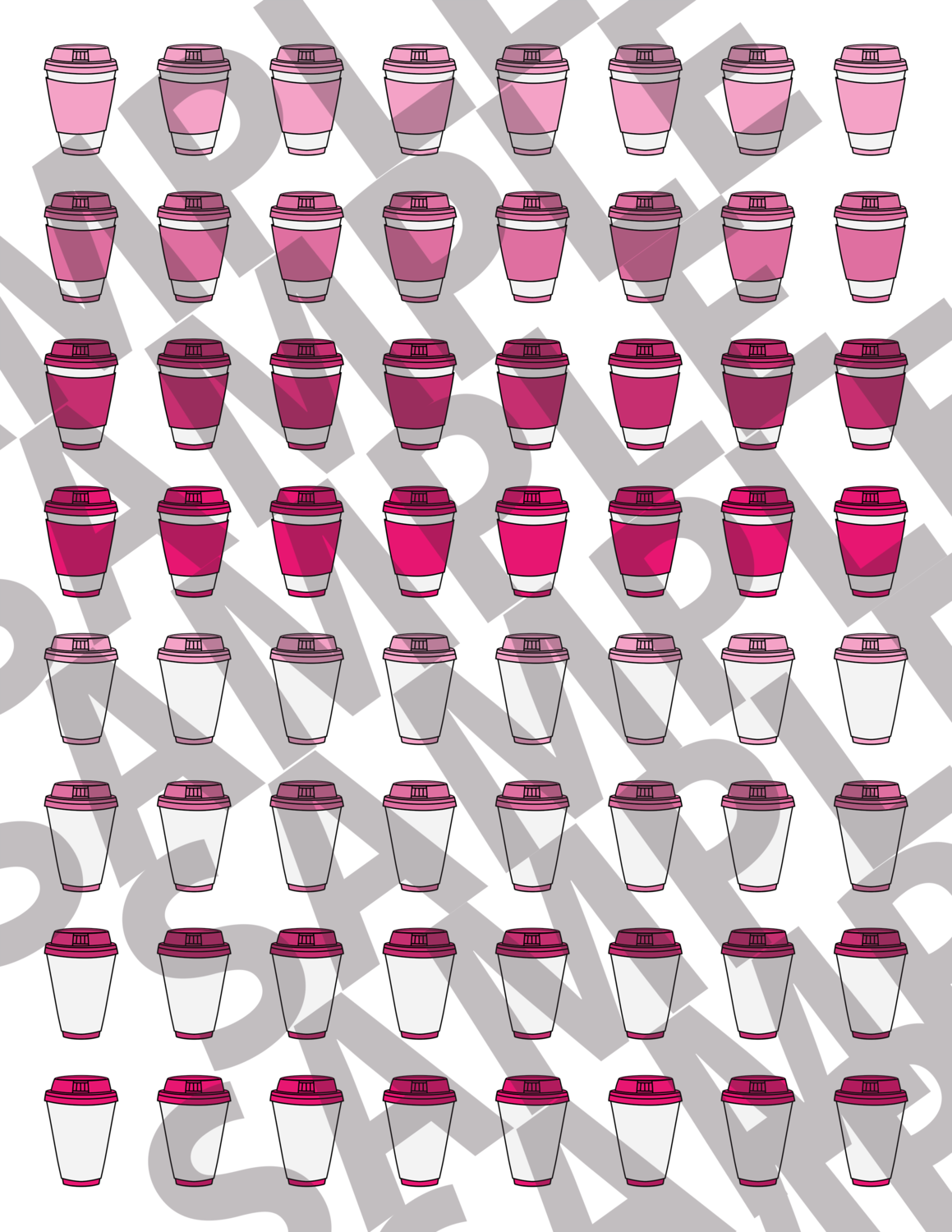 Pink - 1 Inch Coffee Cups