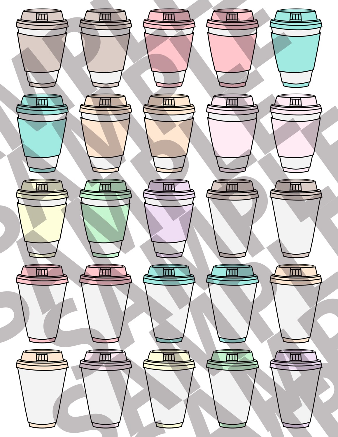 Pastel Paradise - 2 Inch Coffee Cups