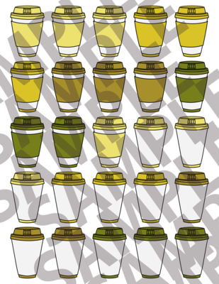 Yellow - 2 Inch Coffee Cups