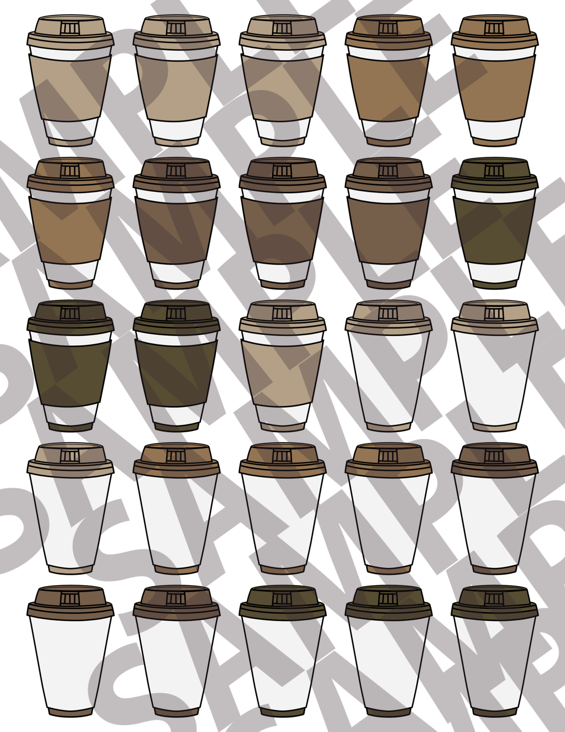 Brown - 2 Inch Coffee Cups