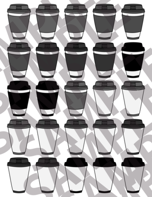 Dark Gray - 2 Inch Coffee Cups