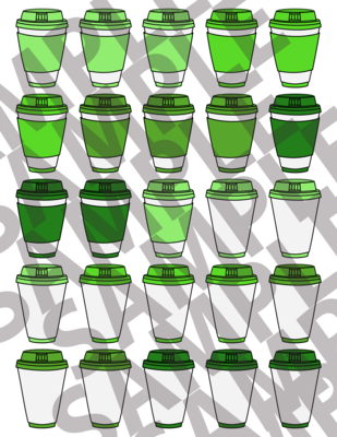 Green - 2 Inch Coffee Cups