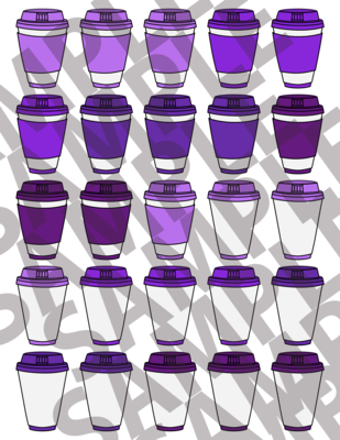 Purple - 2 Inch Coffee Cups