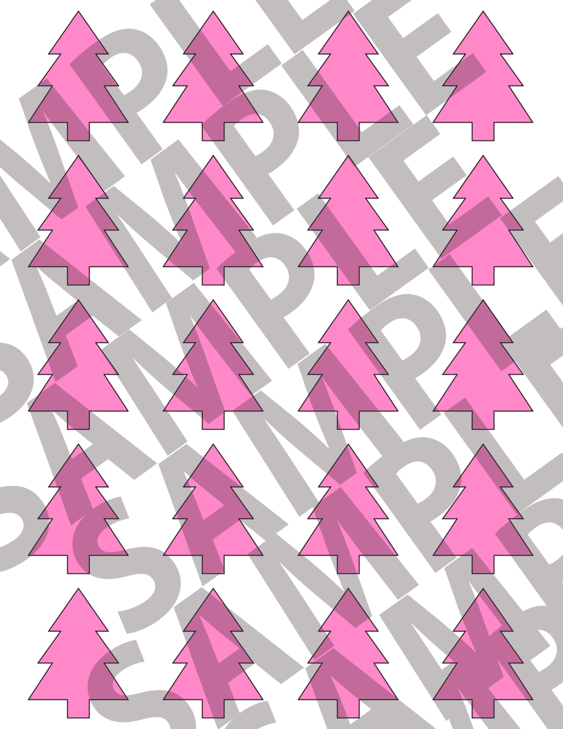 Pink - 2 Inch Simple Trees
