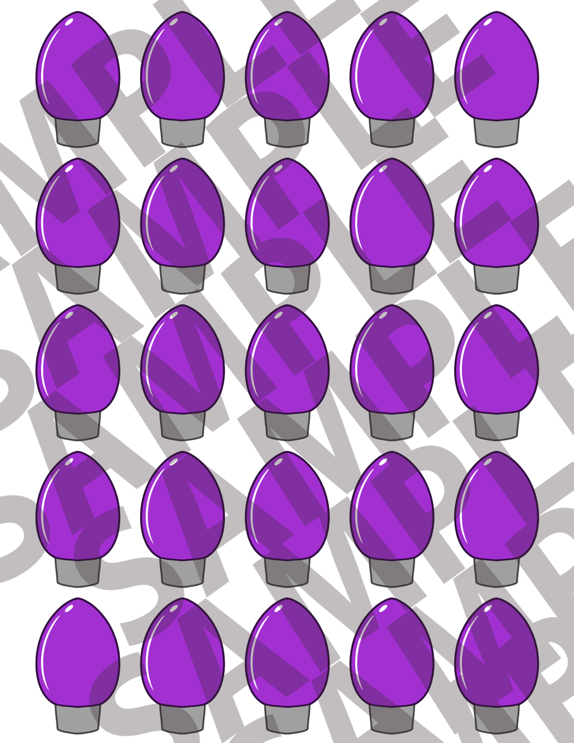Purple - 2 Inch Silver Christmas Lights