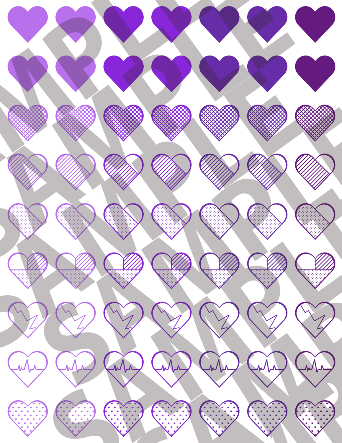 Purple - Hearts