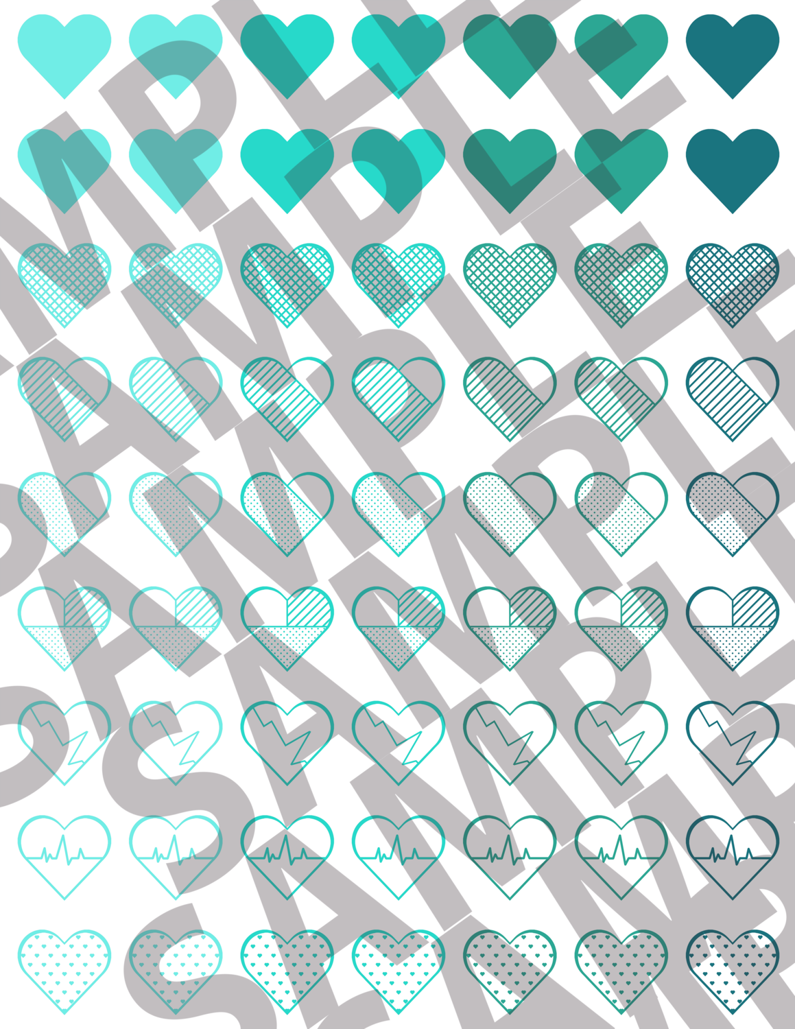Turquoise - Hearts