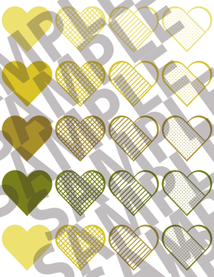 Yellow - 2 Inch Hearts