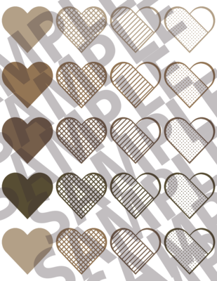Brown - 2 Inch Hearts