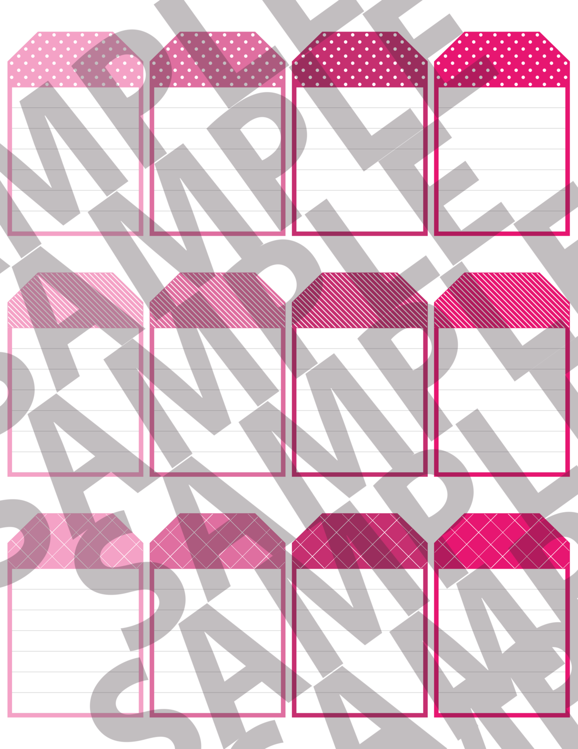 Pink - Journaling Tags