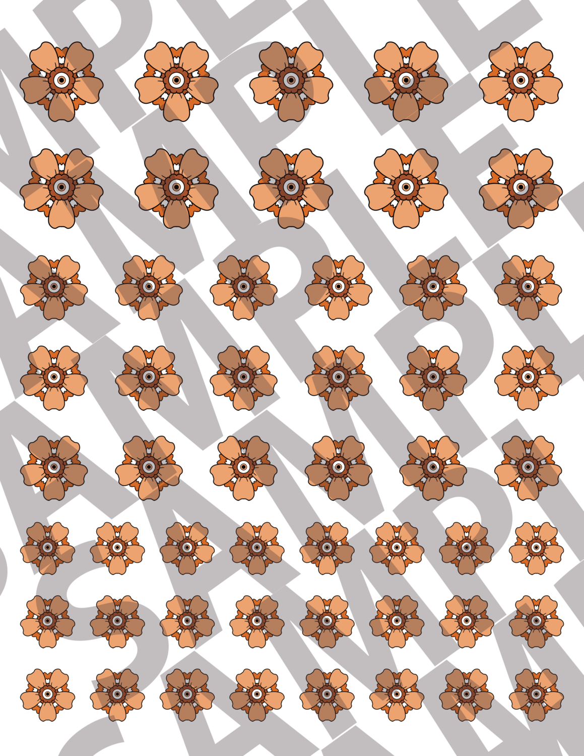 Orange - Smaller Flowers 4