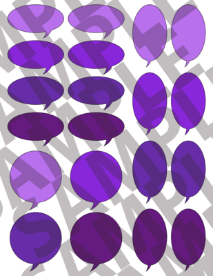 Purple - Round Speech Bubbles