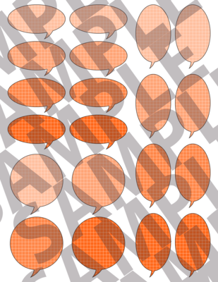 Bright Orange - Round Grid Speech Bubbles