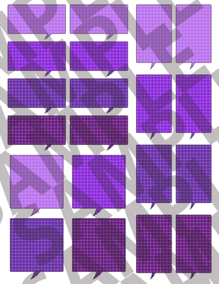 Purple - Square Grid Speech Bubbles